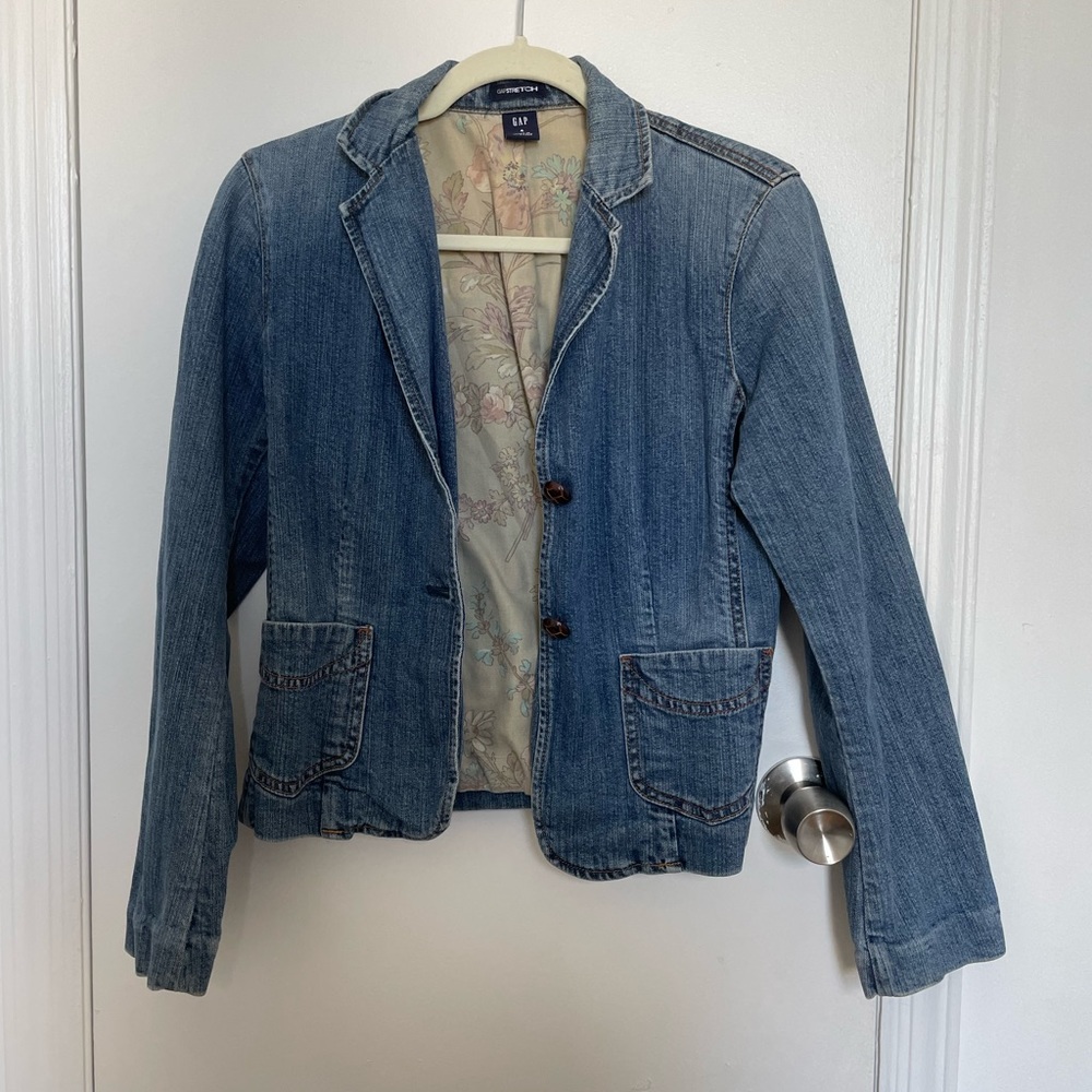 Vintage GAP Denim Fitted Blazer